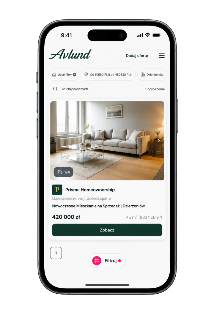 Projekt strony internetowej w widoku mobilnym